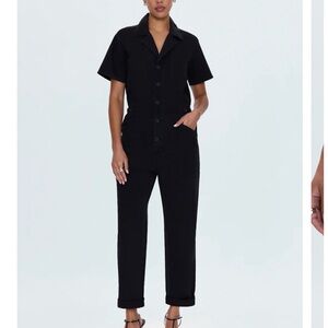 Pistola Black Short Sleeve Jumpsuit